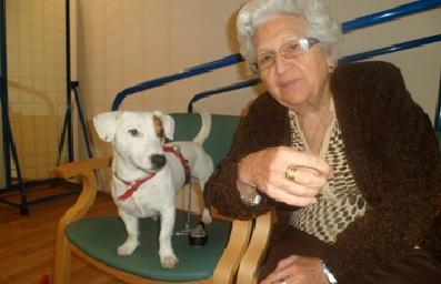 Terapia asistida con perros en la Residencia San José